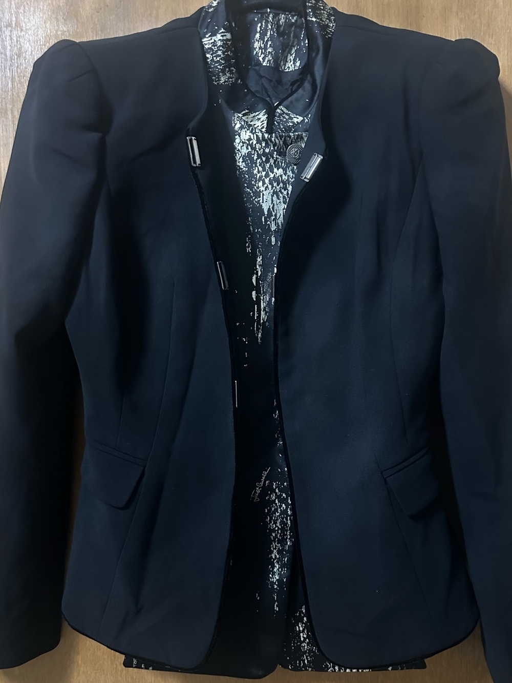 Just Cavalli Black Tailored Women's Blazer with Sculpted Shoulders